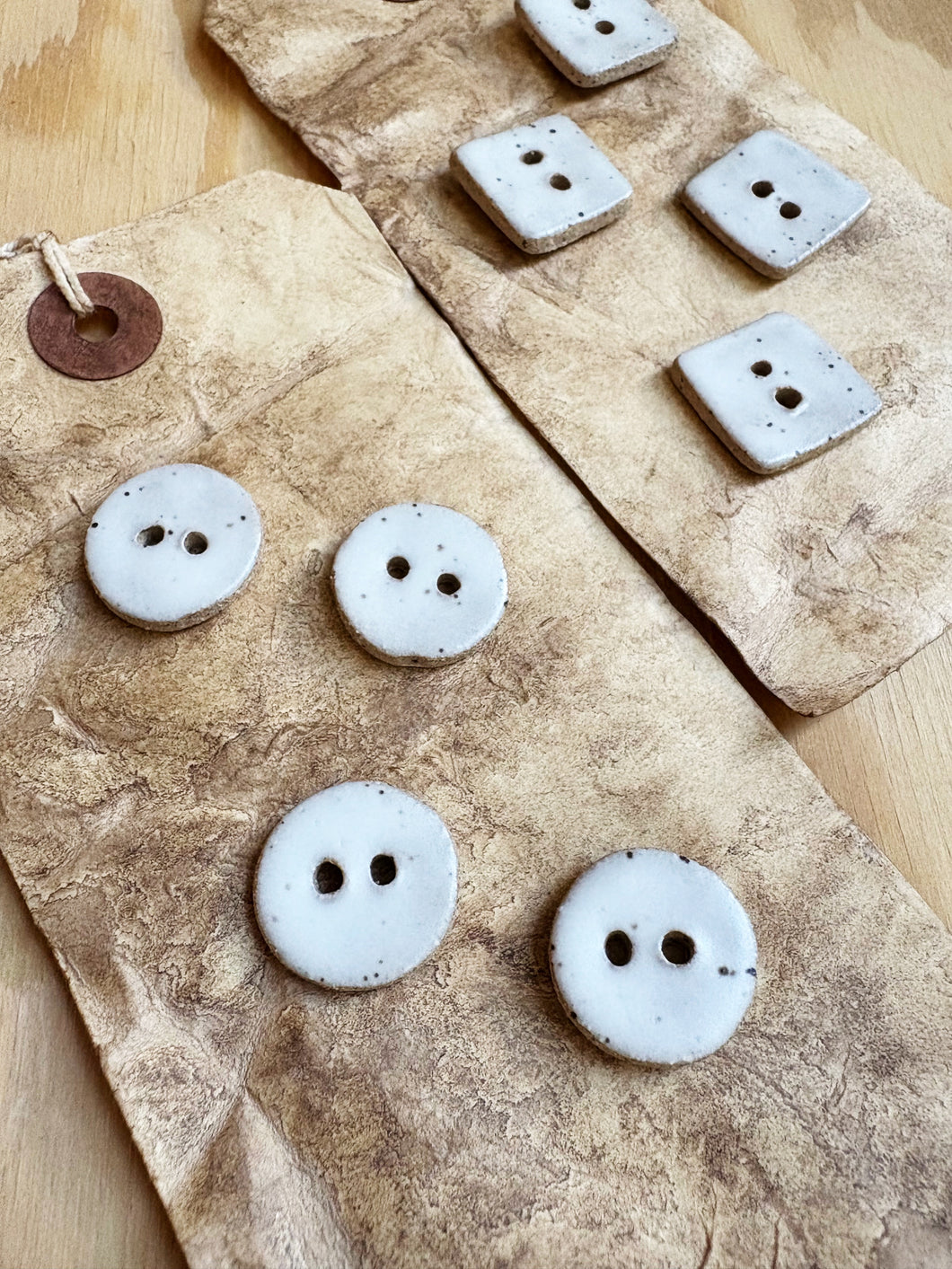 White Ceramic Buttons