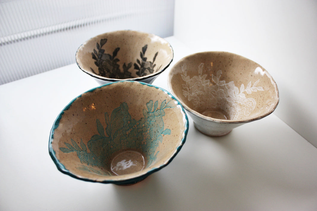 Speckled Lace Martini Cup/Ice Cream Bowl