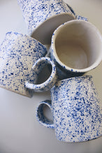 Load image into Gallery viewer, Blue Splatter Porcelain Diner Mug
