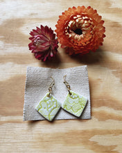 Load image into Gallery viewer, Chartreuse Lace Square Earrings
