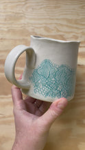 Load and play video in Gallery viewer, Turquoise Lace Mug
