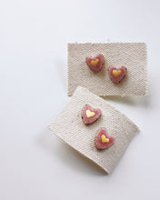 Load image into Gallery viewer, SALE! Pink &amp; Gold Heart Studs
