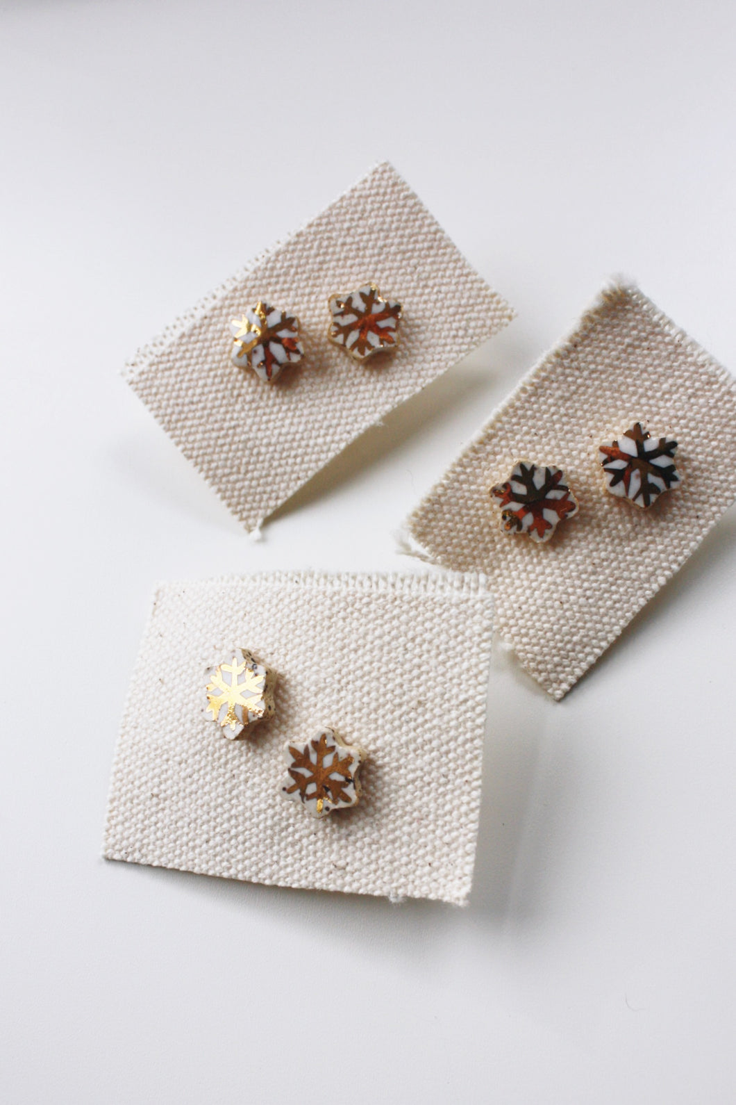 SALE! Golden Snowflake Studs